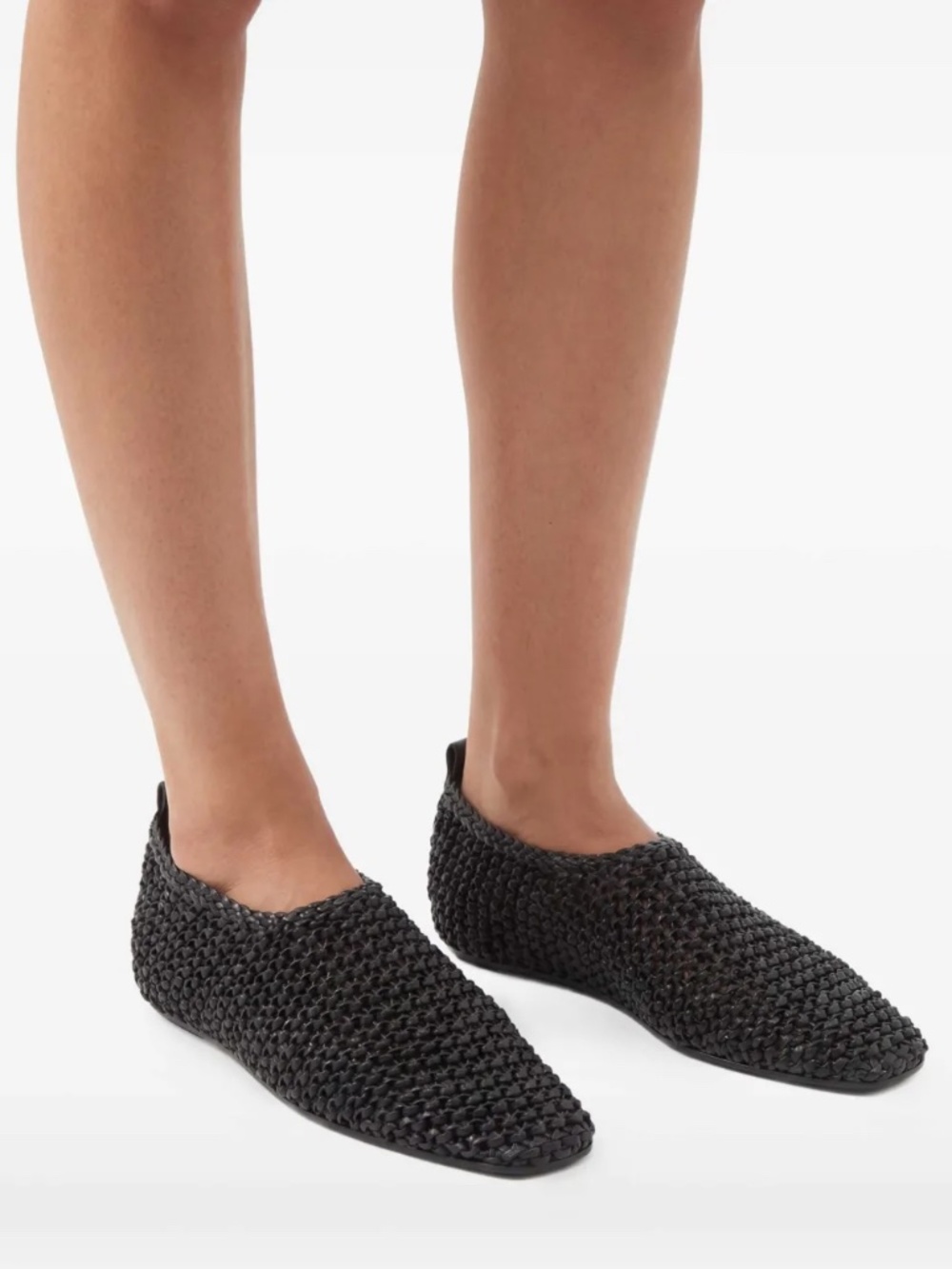 Toteme Leather Woven Ballet Flats